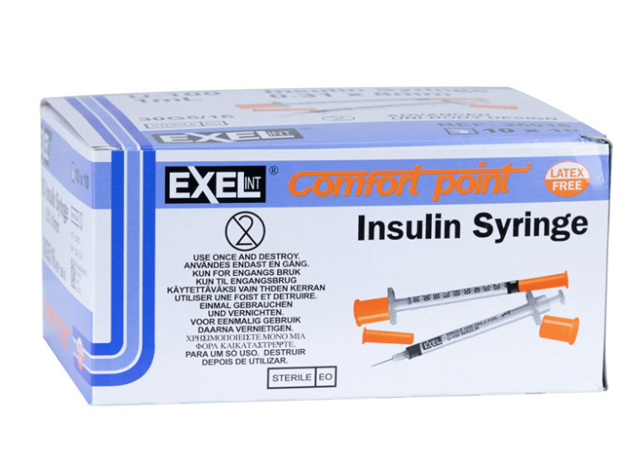 Exel U-100 ComfortPoint 1ml Insulin Syringe 31G x 5/16" (BY CASE)