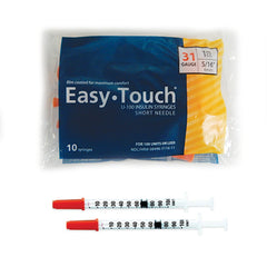 10 Pack Bag (10 Syringes) - EASYTOUCH 1CC, 31 GAUGE x 5/16"