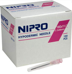 Disposable Hypodermic Needles 18G X 1 1/2" (50 Pack)
