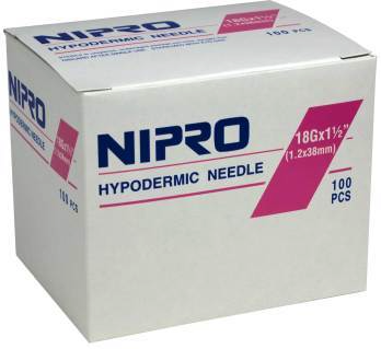 Nipro Hypodermic Needle 18G x 1 ½" (BY CASE)