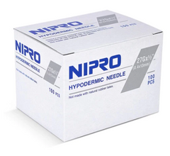 Nipro Hypodermic Needle 27G x ½" (BY CASE)