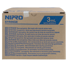 Nipro 3cc(mL) Luer Lock with Needle 21G x 1" (BY CASE)