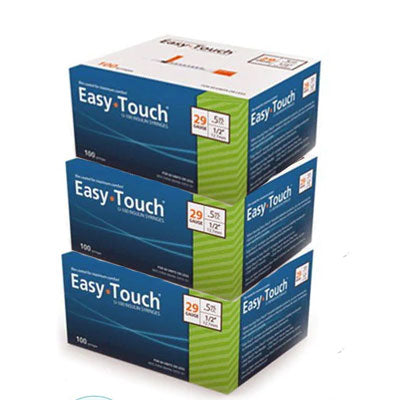 3 Boxes (300 Syringes) - EasyTouch 1/2cc 29G x 1/2"