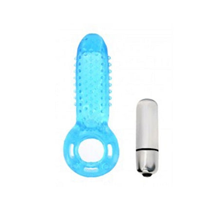 Trinity Vibes Powerful Bullet Cock Ring (Blue)